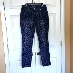 Chico's platinum animal print denim jeans sz 1. (Chico's sz small to med.)